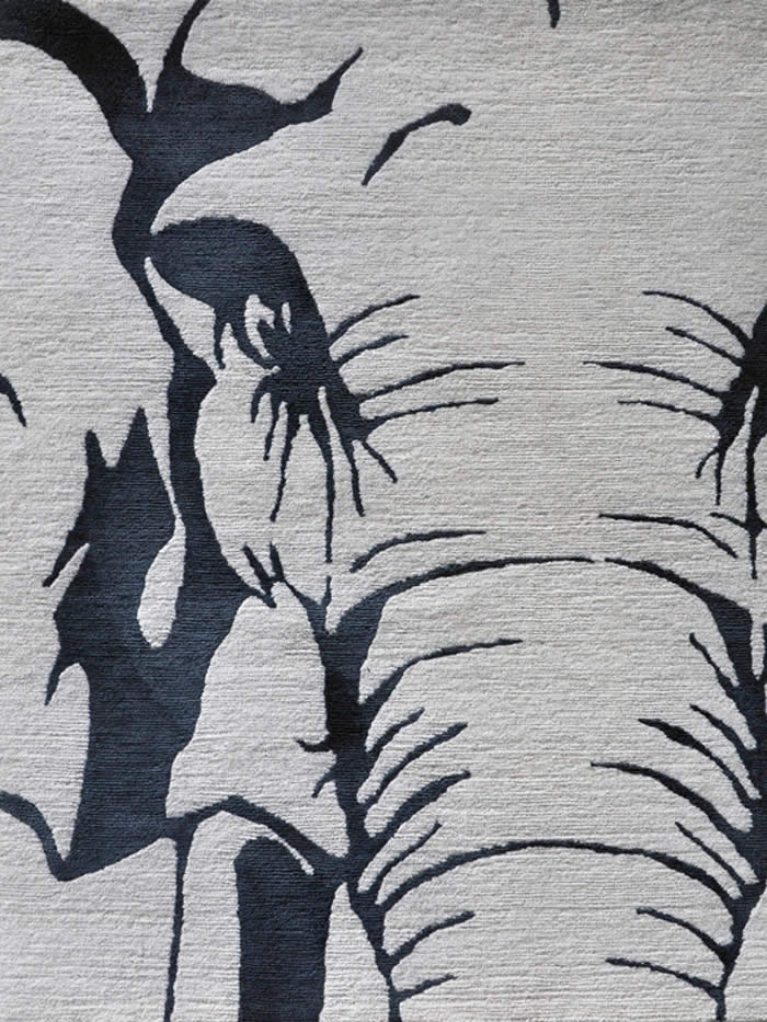 现代风格蓝墨色大象动物图案地毯贴图