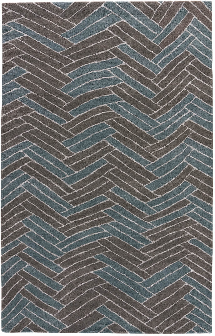 现代风格青灰色几何条纹图案地毯贴图