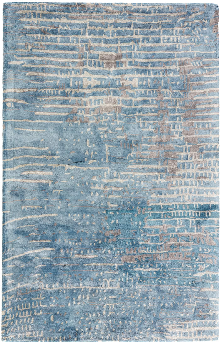 现代风格蓝白色简单抽象图案地毯贴图