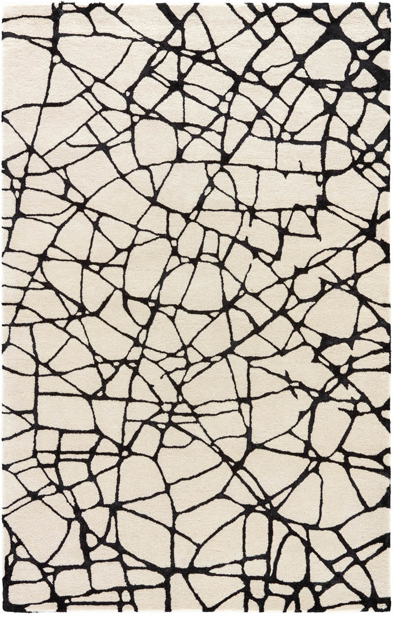 现代风格白黑色抽象纹理图案地毯贴图