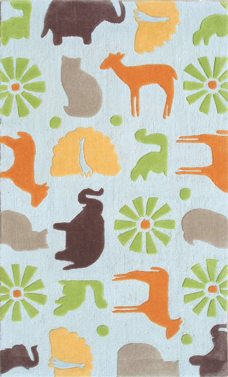现代风格小动物图案儿童地毯贴图