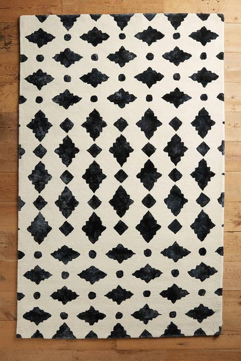 北欧风格黑白几何简单图案地毯贴图