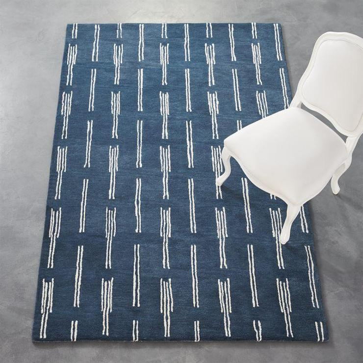 现代风格深蓝白色线条简单图案地毯贴图