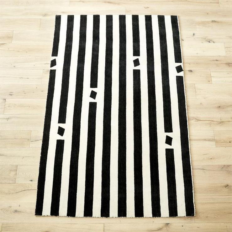现代风格黑白色条纹简单图案地毯贴图