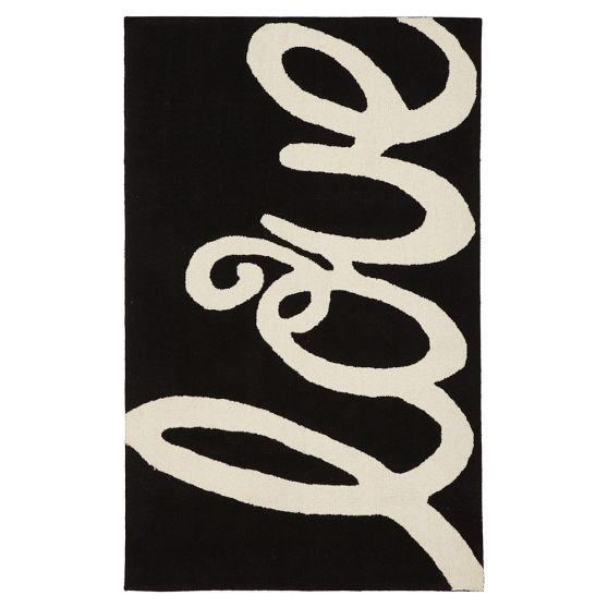 现代风格黑白色简单字母图案地毯贴图
