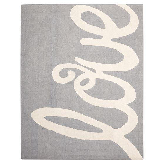 现代风格灰白色简单字母图案地毯贴图