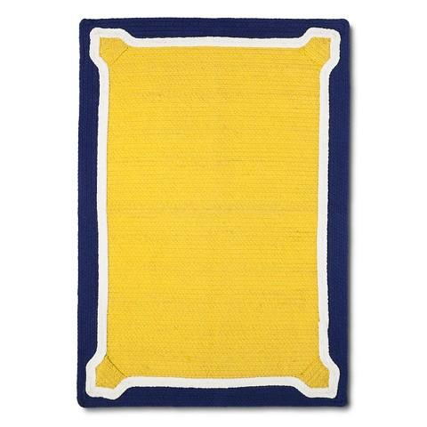 现代风格蓝黄色简单素色图案儿童地毯贴图