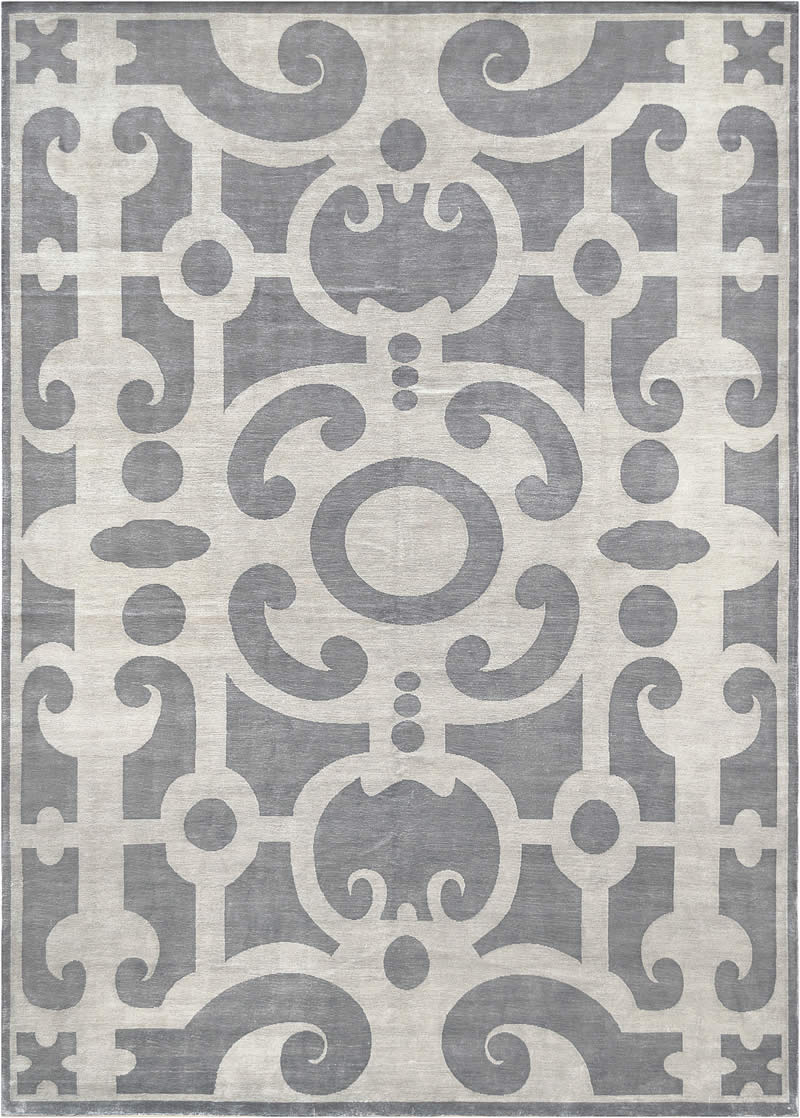 现代美式蓝灰白色简单图案地毯贴图
