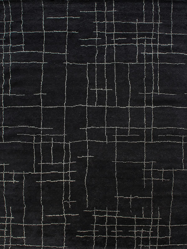 现代风格黑白几何不规则线条图案地毯贴图