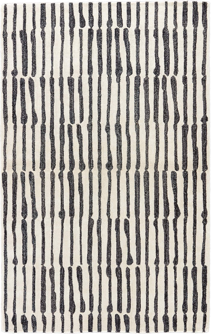 现代风格黑白色简单竖条纹图案地毯贴图