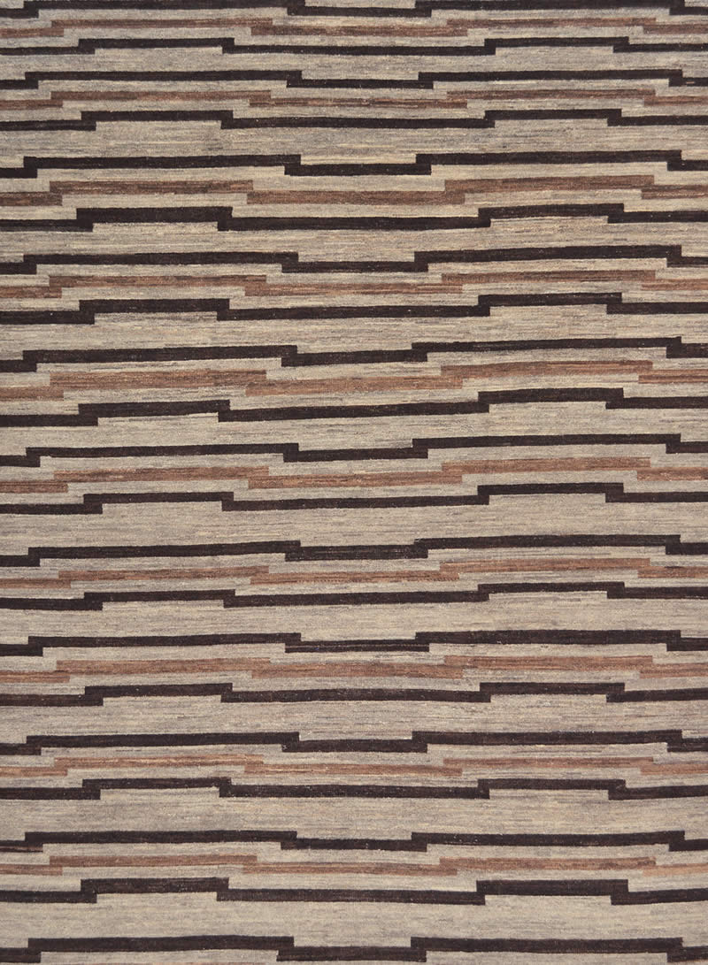 现代风格深浅咖色几何横纹图案地毯贴图