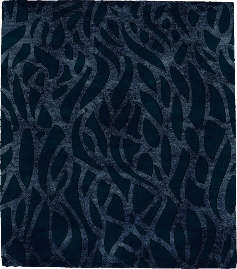 现代风格深蓝青色抽象纹理图案地毯贴图