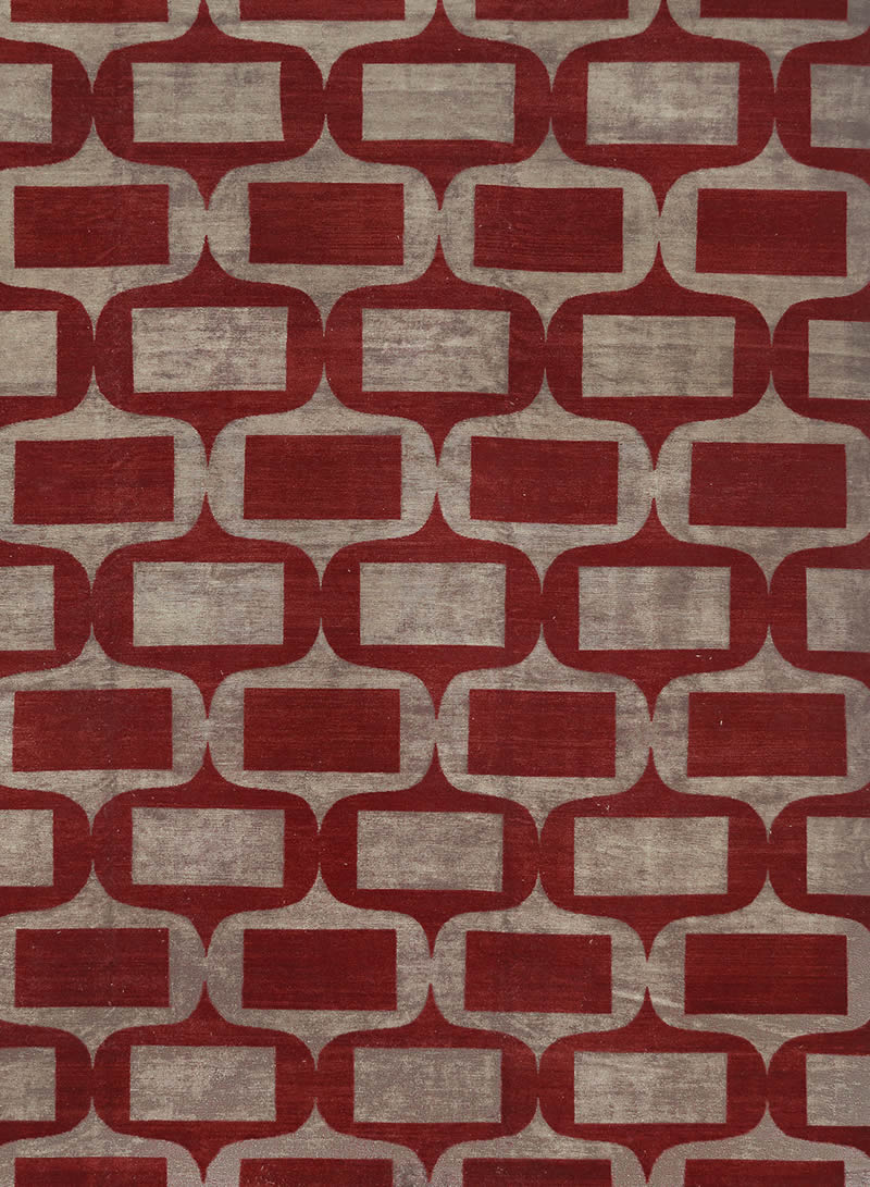 现代风格红色咖色简单几何地毯贴图