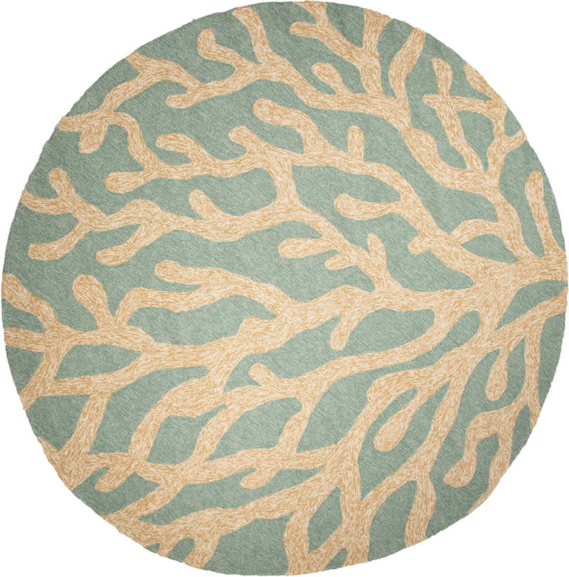 现代风格蓝灰色珊瑚图案圆形地毯贴图