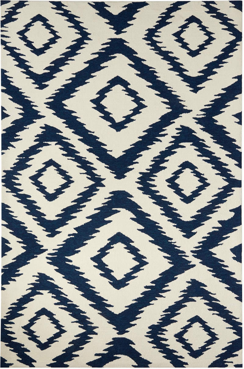现代风格深蓝白色几何纹理图形地毯贴图