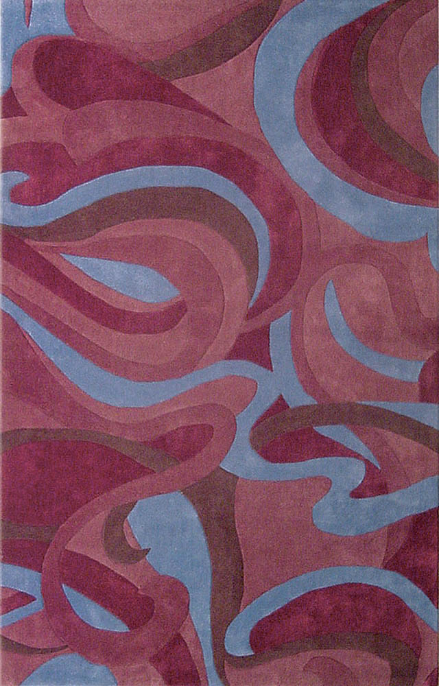 现代风格玫红粉色抽象纹理图案地毯贴图