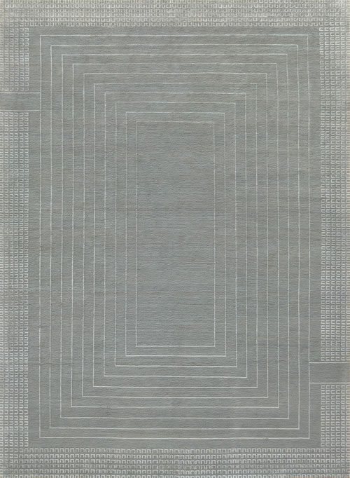 新中式灰色回字线条图案地毯贴图
