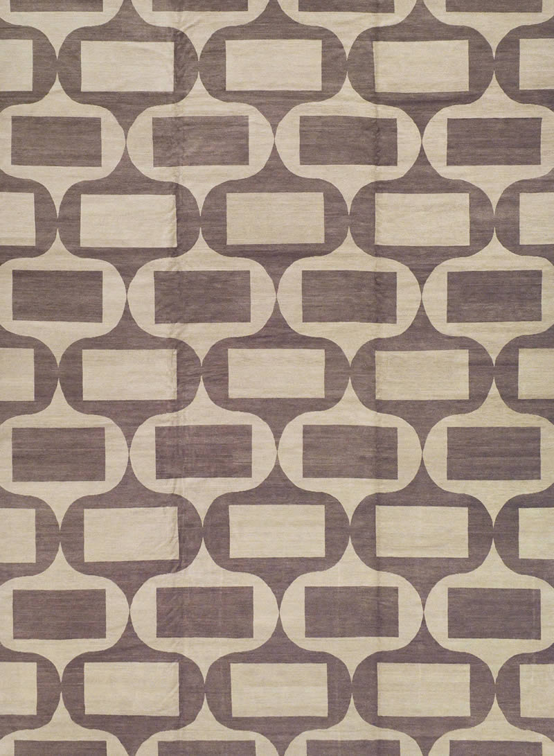 新中式咖灰色几何图形图案地毯贴图