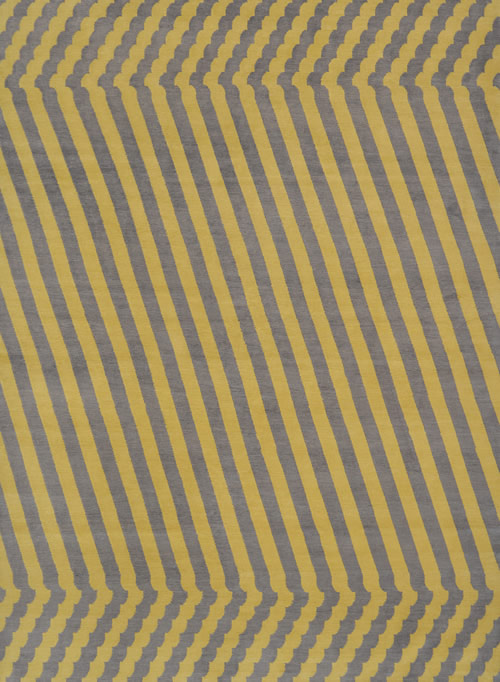 现代风格黄灰色条纹图案地毯贴图