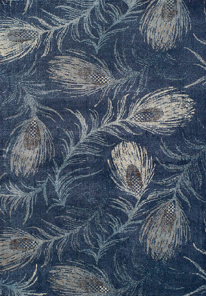 美式风格蓝色孔雀羽毛图案地毯贴图
