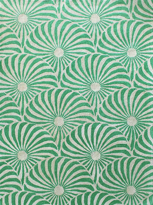 现代风格绿白色花纹图案地毯贴图