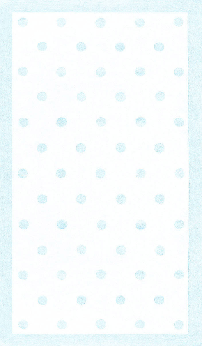 现代风格浅蓝白色圆点图案儿童地毯贴图