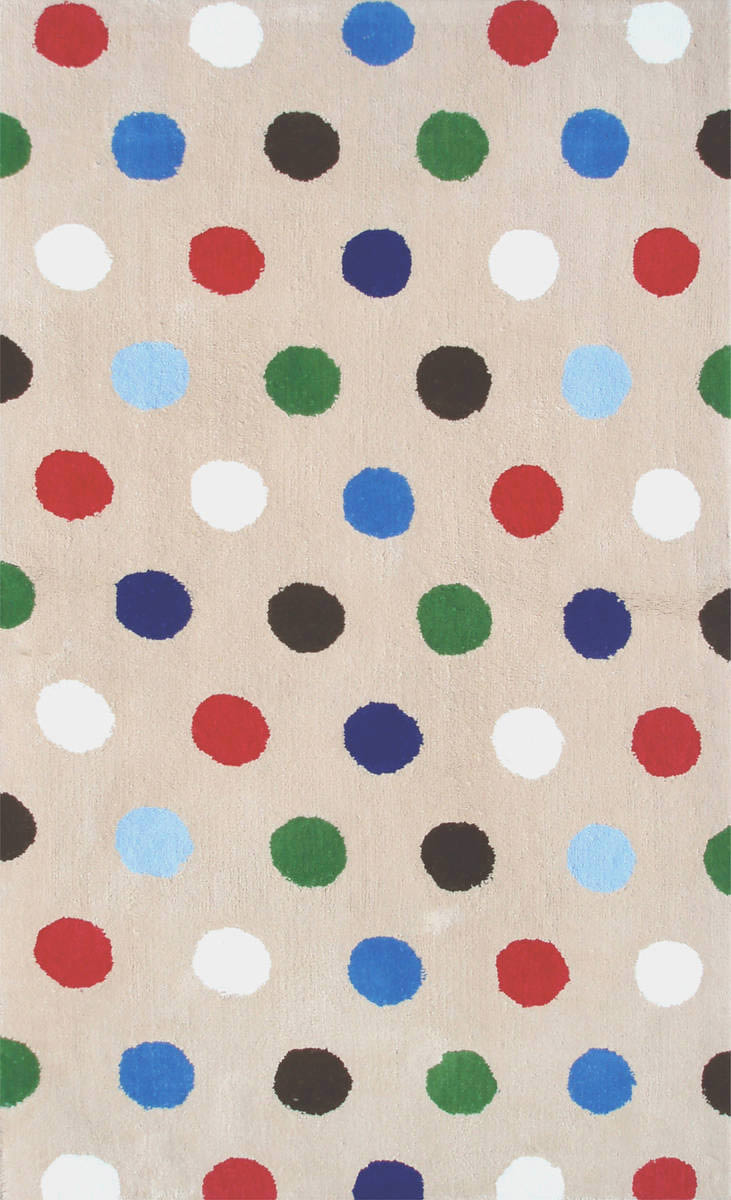现代风格彩色圆点图案儿童地毯贴图