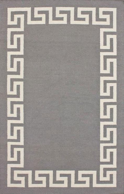 新中式灰白色几何回形纹理边图案地毯贴图