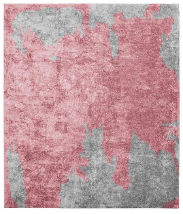 现代风格灰粉红色色块图案地毯贴图