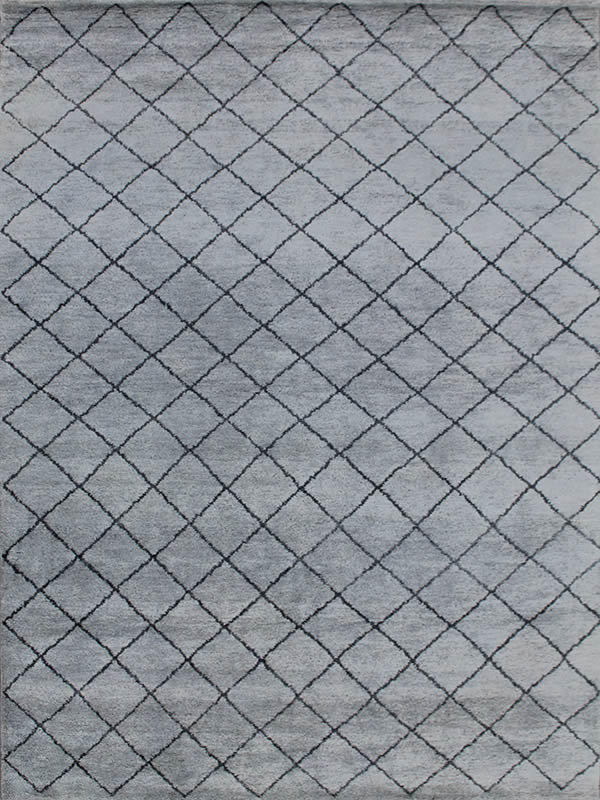 现代风格蓝灰色棱形格子图案地毯贴图