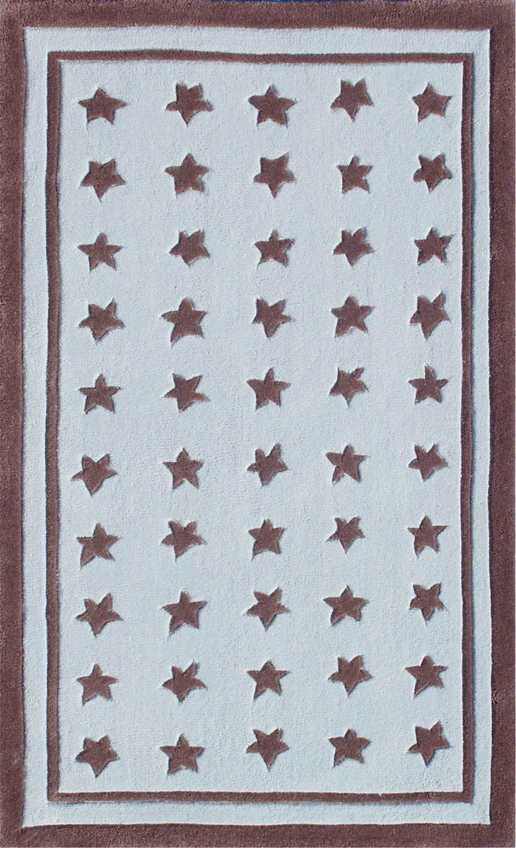 现代风格咖色五角星图案儿童地毯贴图