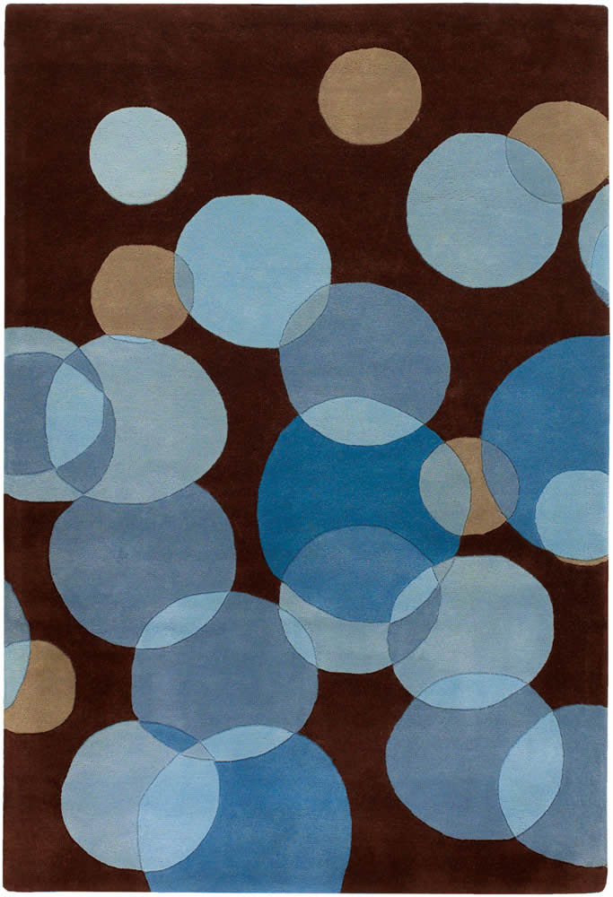 现代风格咖红色蓝色圆圈图案儿童地毯贴图
