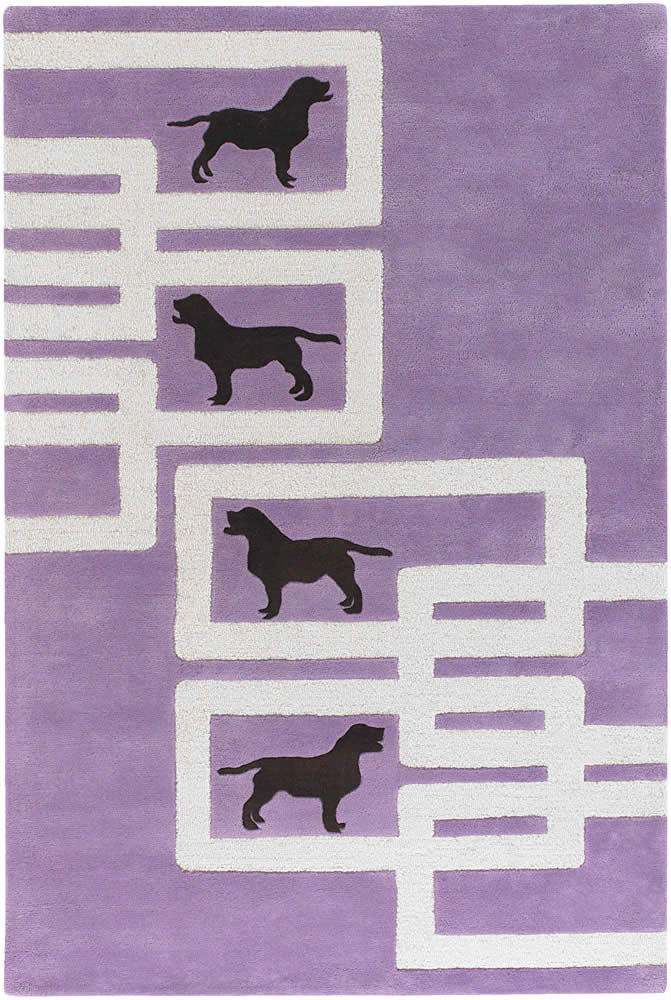 现代风格浅紫色狗狗图案儿童地毯贴图