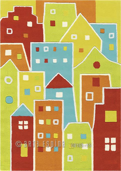 现代风格高楼房子图案儿童地毯贴图