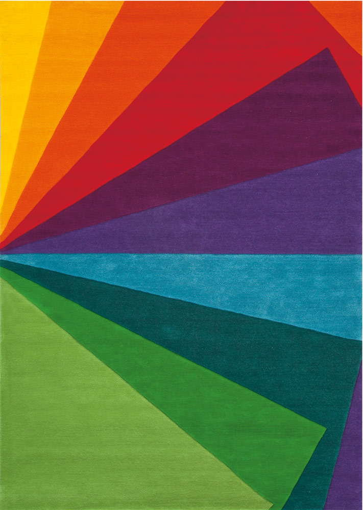 现代风格彩色彩虹图案儿童地毯贴图