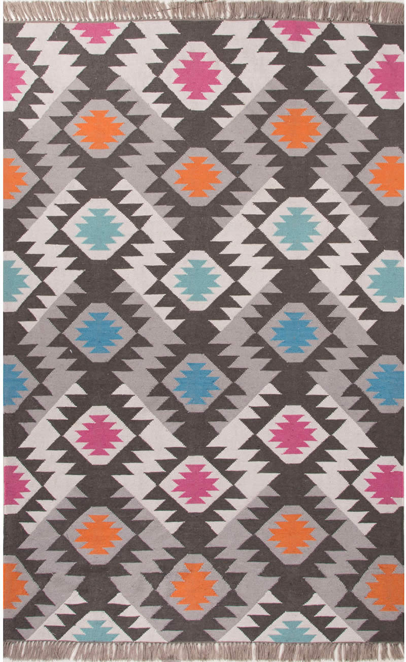 现代美式灰白色几何彩色图形地毯贴图