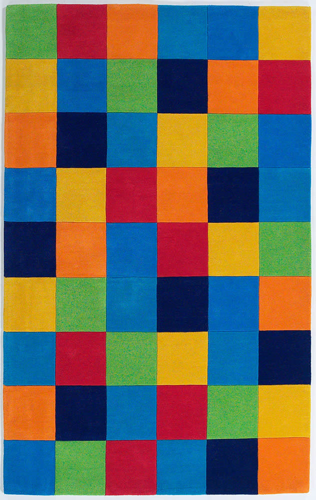 现代风格彩色格子图案儿童地毯贴图