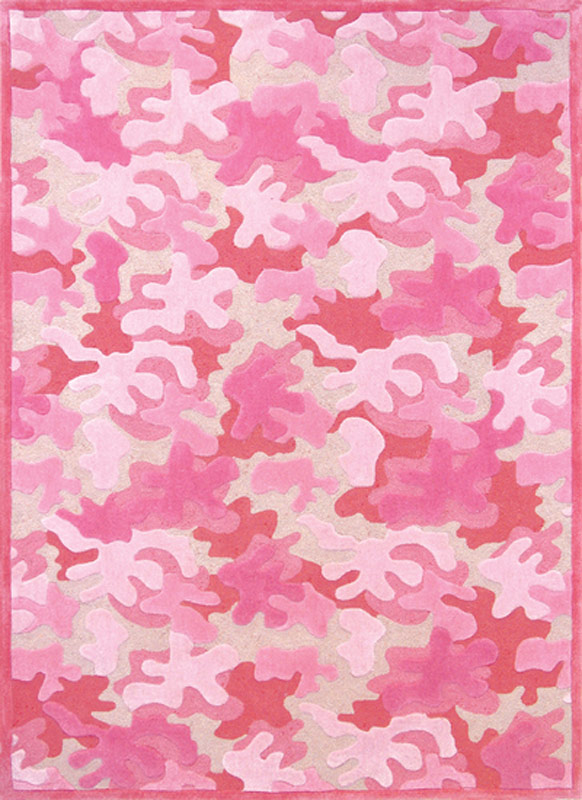 现代风格粉色珊瑚图案儿童地毯贴图