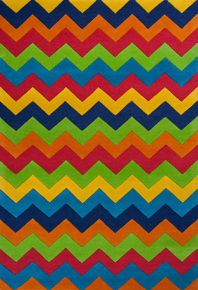 现代风格彩色波纹图案儿童地毯贴图-2