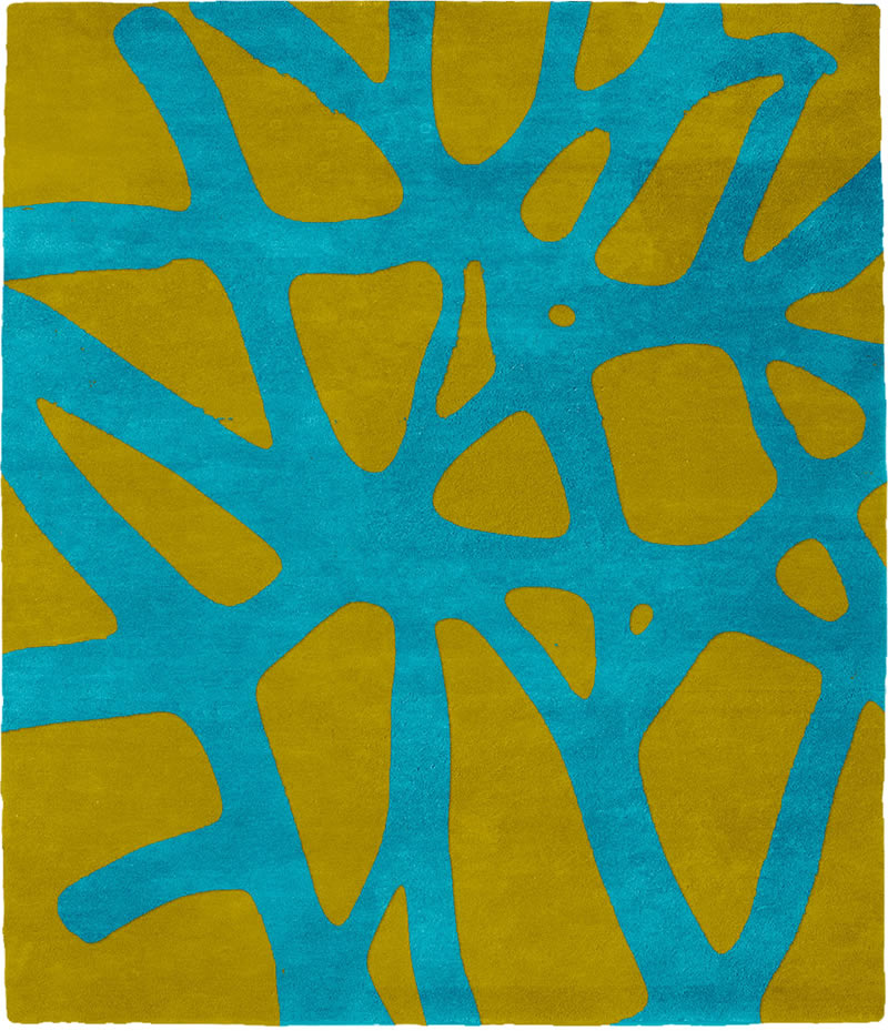 现代风格青蓝色抽象纹理图案地毯贴图