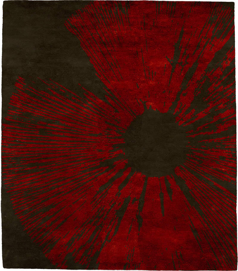 现代风格红色花朵咖色地毯贴图