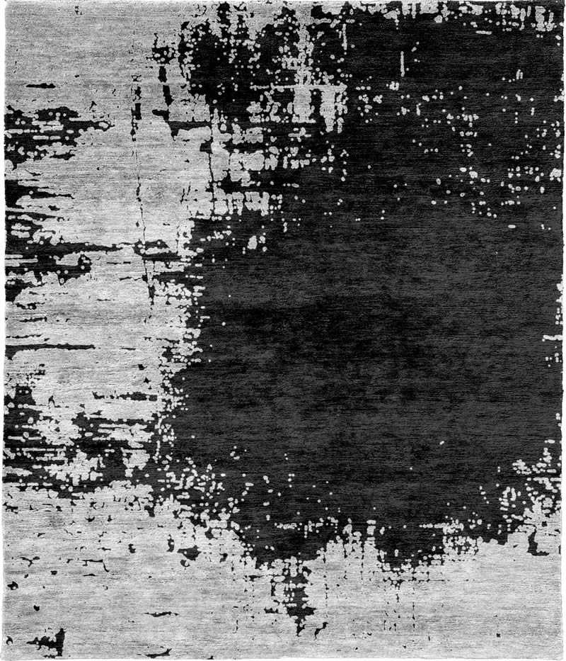 现代风格黑灰白色抽象图案地毯贴图