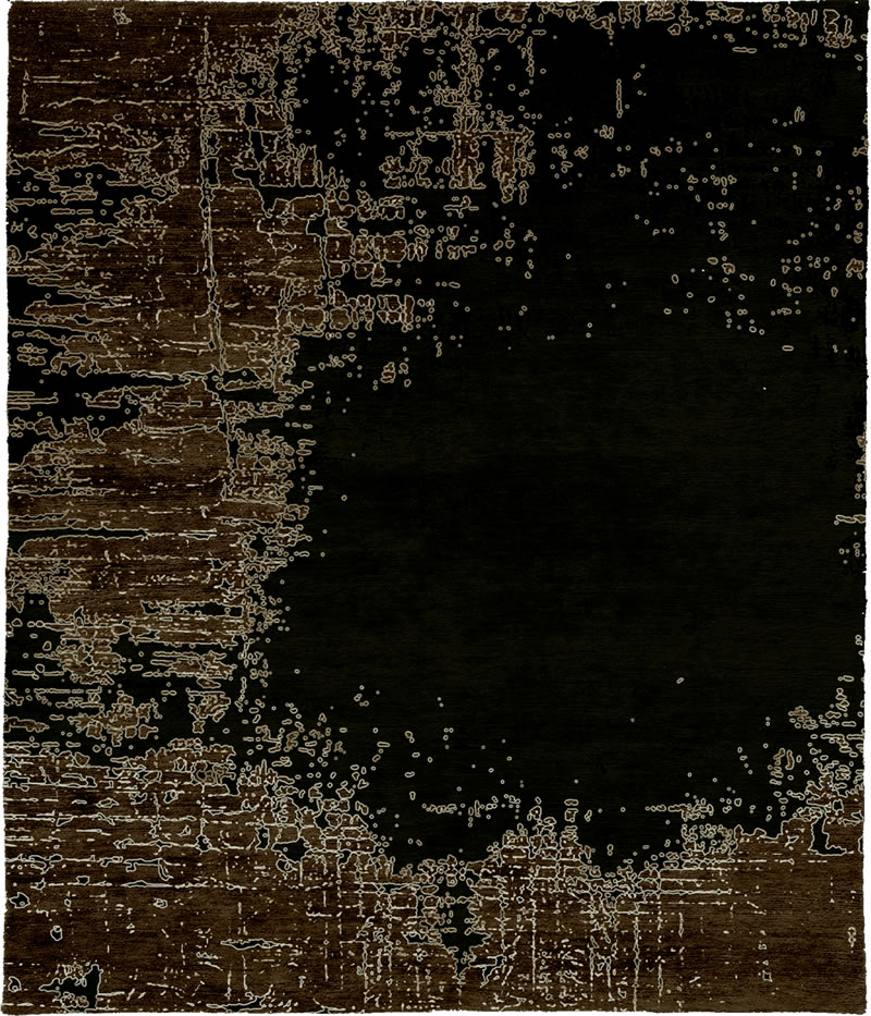 现代风格黑咖色抽象图案地毯贴图