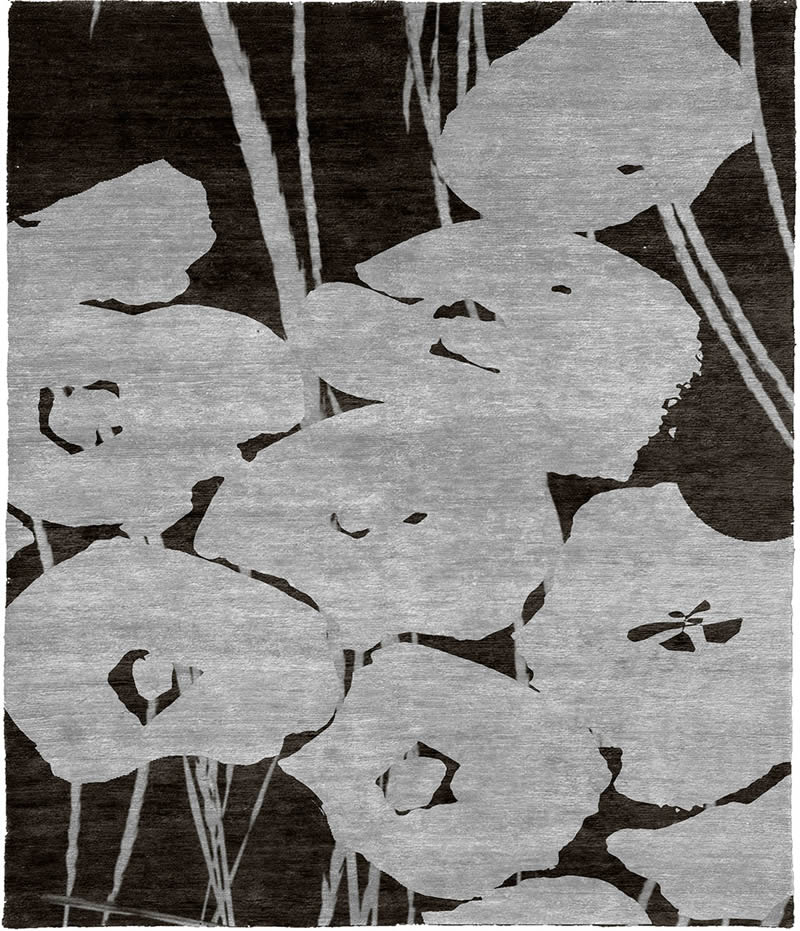 新中式风格深浅灰色叶子图案地毯贴图