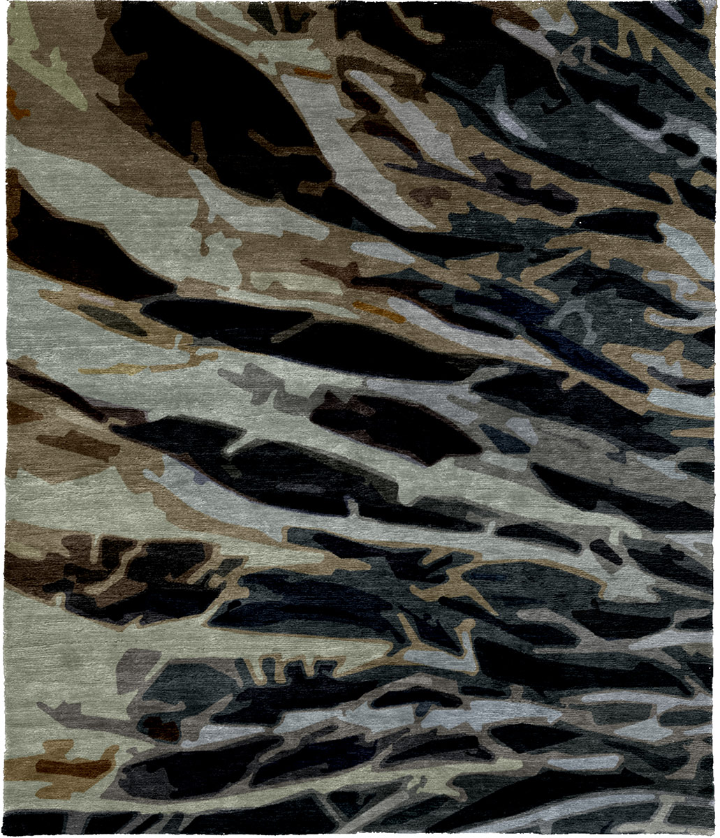 现代风格深浅墨灰咖色抽象图案地毯贴图