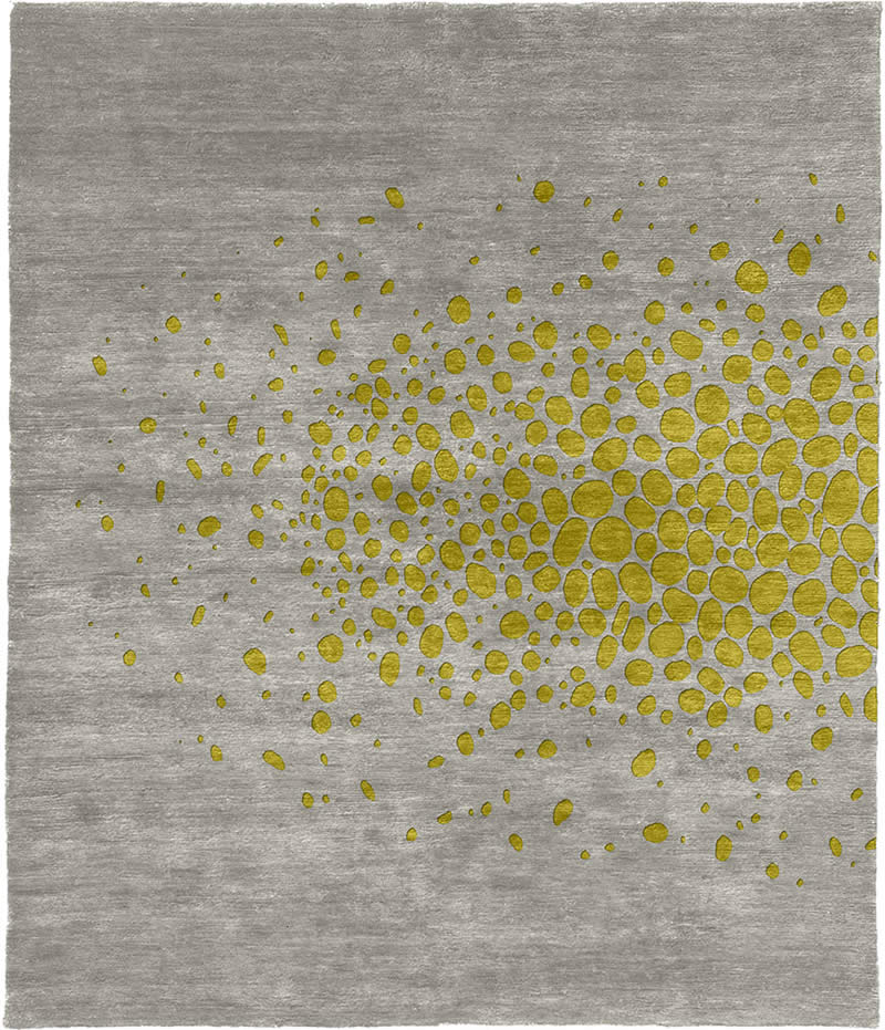 现代简约灰黄绿色圆点图案地毯贴图