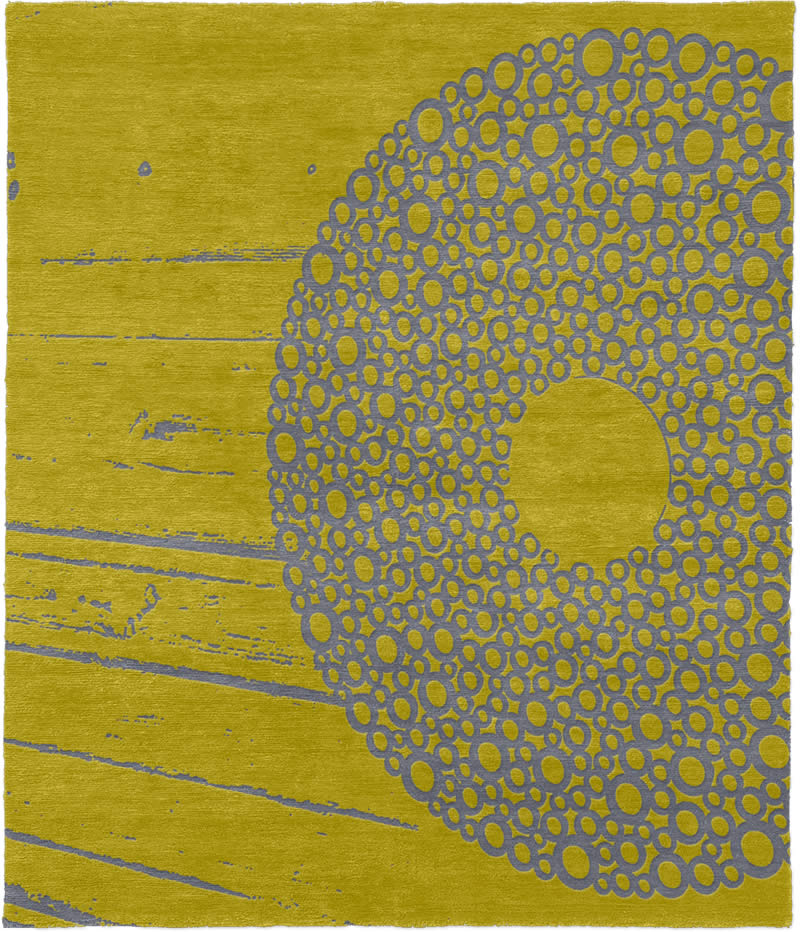 现代风格黄绿色灰色圆点简单图案地毯贴图