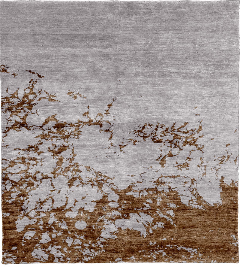 新中式咖色抽象图案地毯贴图