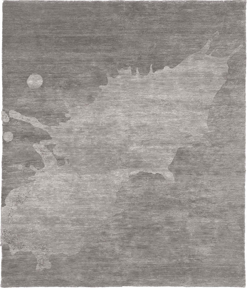 现代风格浅灰色水墨图案地毯贴图