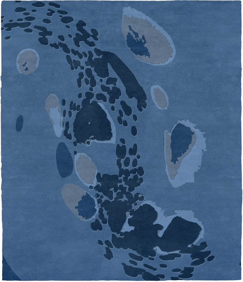 现代风格深浅蓝色水纹图案地毯贴图